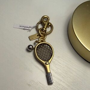 Coach Gold Tennis Racket Key Holder